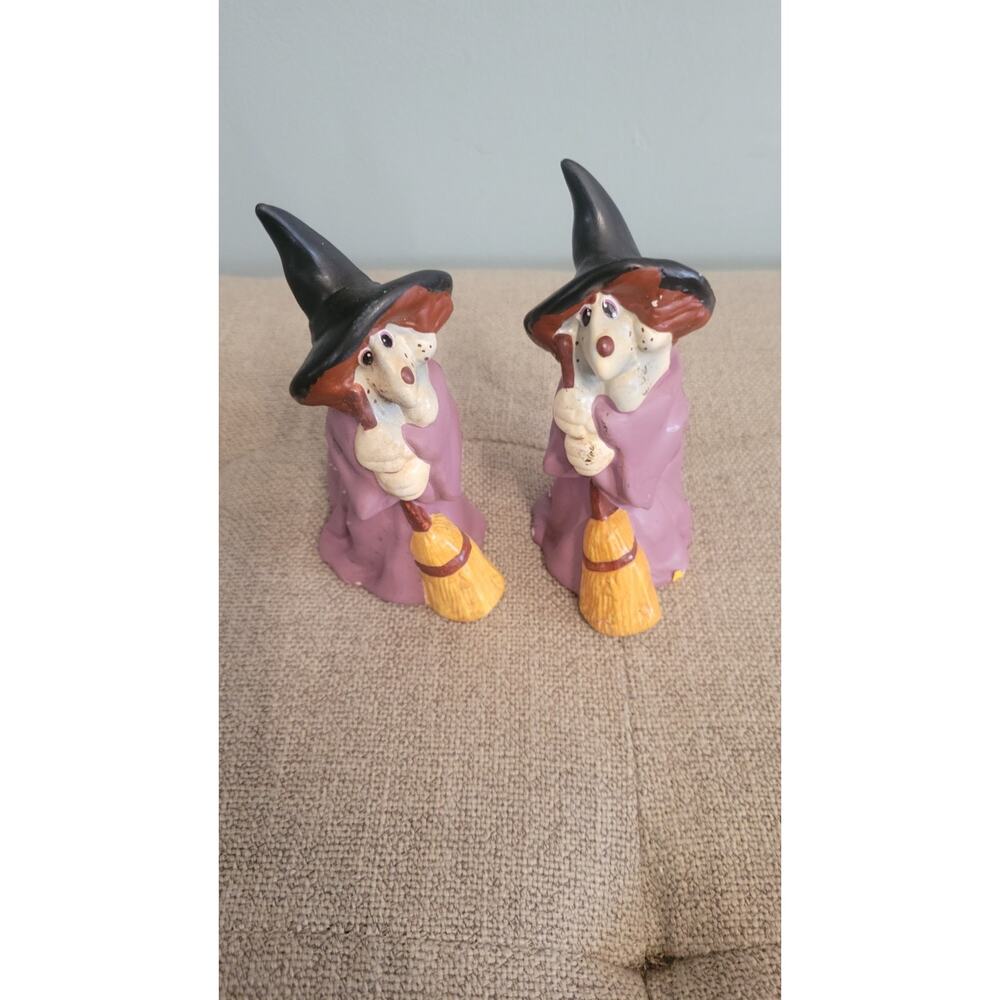 Set of 2 Vintage Russ Flickering Fright Lites Witch Candle Holders –...